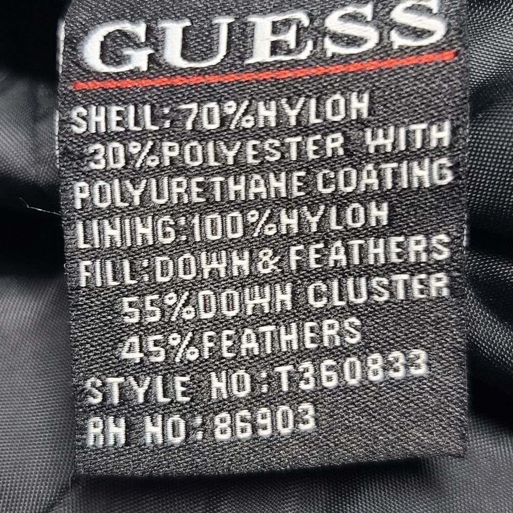 Guess Black Full Length Down/Feather Filled Puffer Coat, Women's Medium - Picture 6 of 7